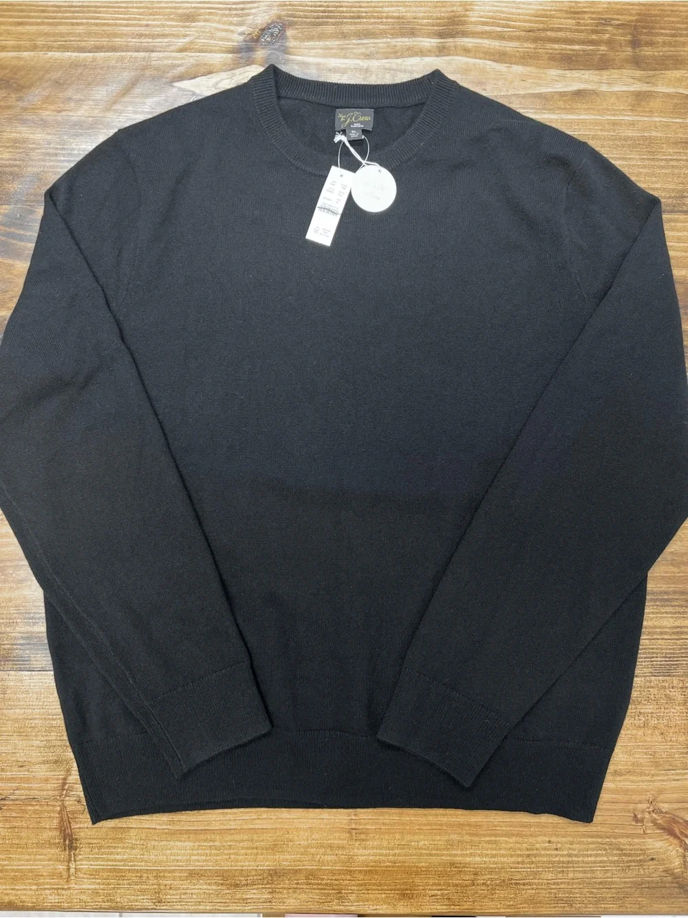 J. Crew Men’s Cashmere crewneck sweater in Black Size XL NWT